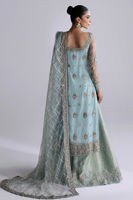 Aqua Zardozi Net Shirt with Jamawar Lehenga (3-Piece) - Image 7