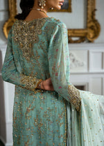 Aqua Gold Embroidered Silk Sharara (3-Piece) - Image 7