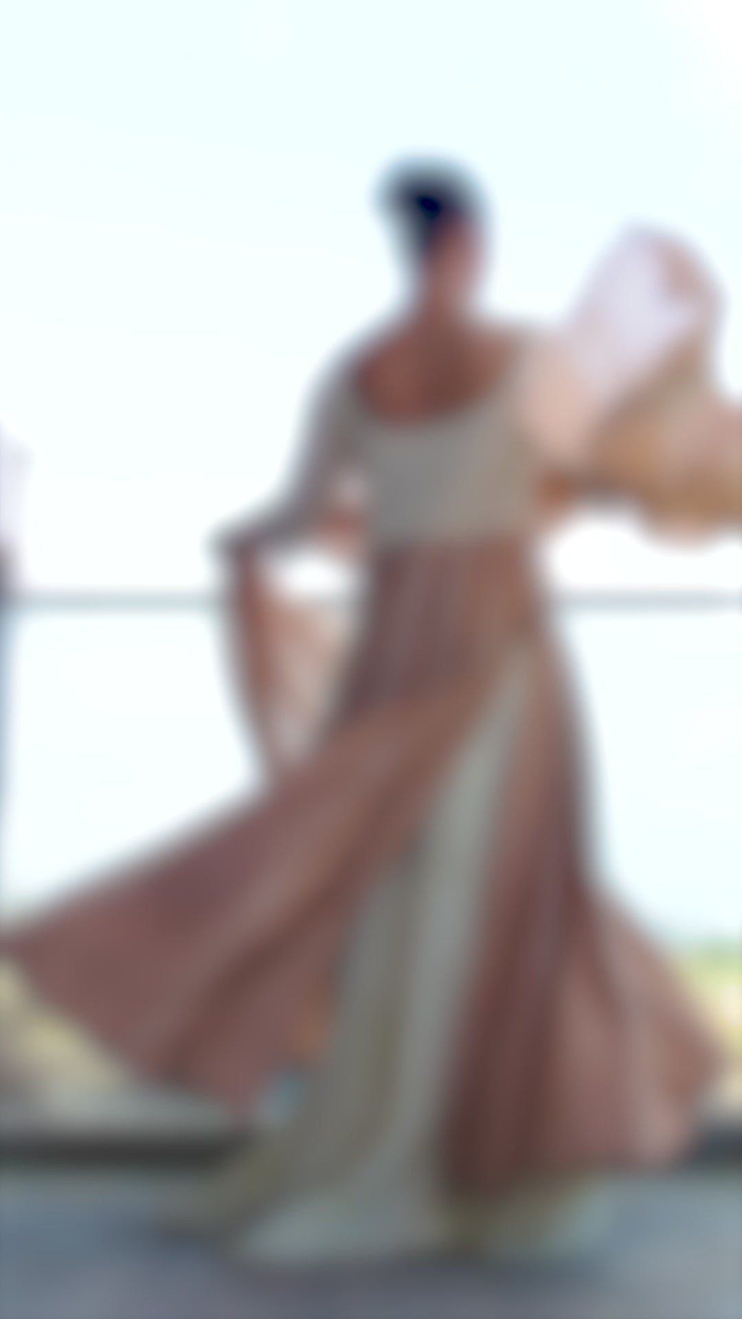 Latte Beige Embroidered Khaadi Silk Anarkali Dress (3-Piece) - Image 13