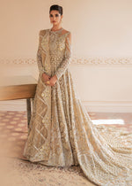 Beige Embroidered Net Bridal Gown (2-Piece) - Image 8