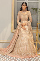 Beige Embroidered Raw Silk Gown (2-Piece) - Image 7