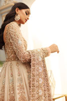 Beige Embroidered Raw Silk Gown (2-Piece) - Image 9