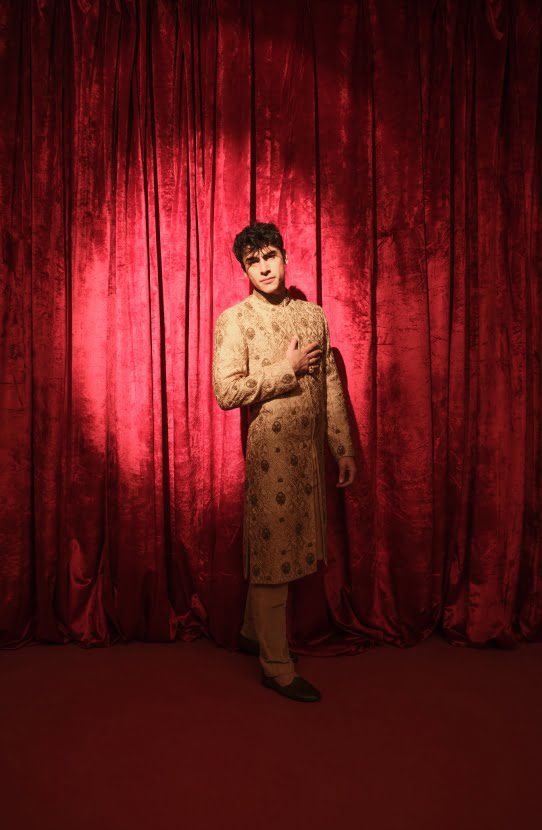 Beige Resham Embroidered Raw Silk Sherwani (3-Piece) - Image 4