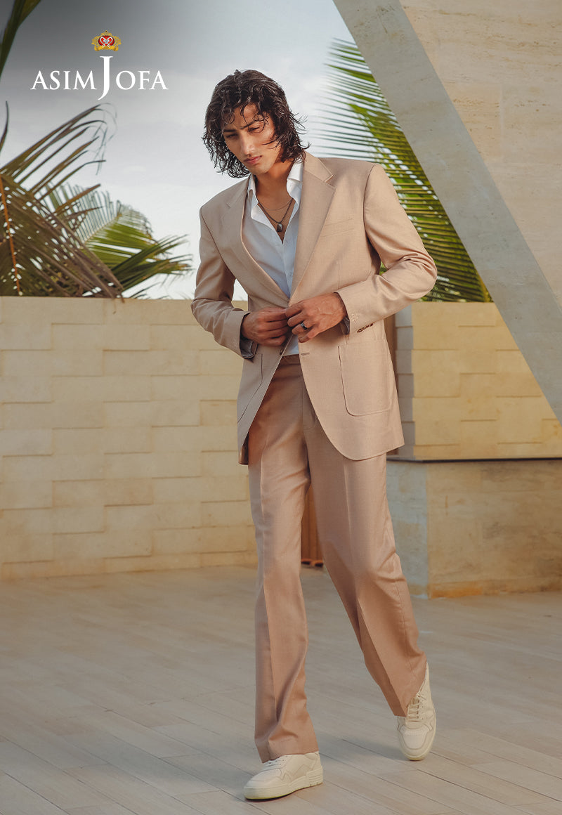 Fawn Suiting Fabric 2-Piece Groom Suit - Image 1