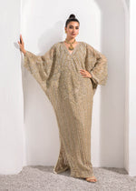 Pakistani Skin Embellished Net Kaftan Gown (3-Piece) - Image 4