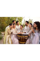 Taupe Lamé Kalidar with Silver Zardozi (3-Piece) - Image 13