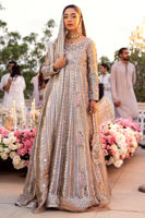 Taupe Lamé Kalidar with Silver Zardozi (3-Piece) - Image 2