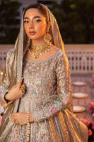 Taupe Lamé Kalidar with Silver Zardozi (3-Piece) - Image 3