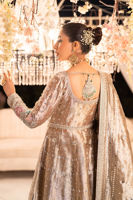 Taupe Lamé Kalidar with Silver Zardozi (3-Piece) - Image 7