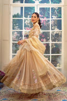 Pakistani Beige Zardozi Lorex Kalidar Dress (3-Piece) - Image 5