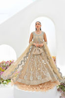 Taupe Embellished Net Kalidar Dress (2-Piece) - Image 5