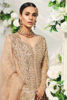 Beige Embroidered Shimmer Cotton Net & Jamawar Lehenga (3-Piece) - Image 8