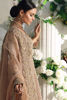Beige Embroidered Shimmer Cotton Net & Jamawar Lehenga (3-Piece) - Image 9