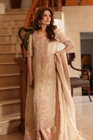 Pakistani Beige Zardozi Tissue Long Kameez with Jamawar Lehenga (3-Piece) - Image 9