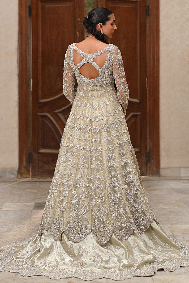Sand Embellished Net Kalidaar Lehenga (3-Piece) - Image 3