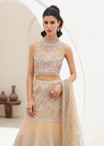 Beige Embellished Net Lehenga Choli (3-Piece) - Image 3