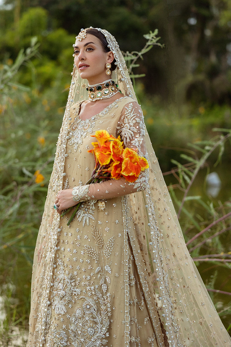 Beige Embellished Net Bridal Lehenga (3-Piece) - Image 7