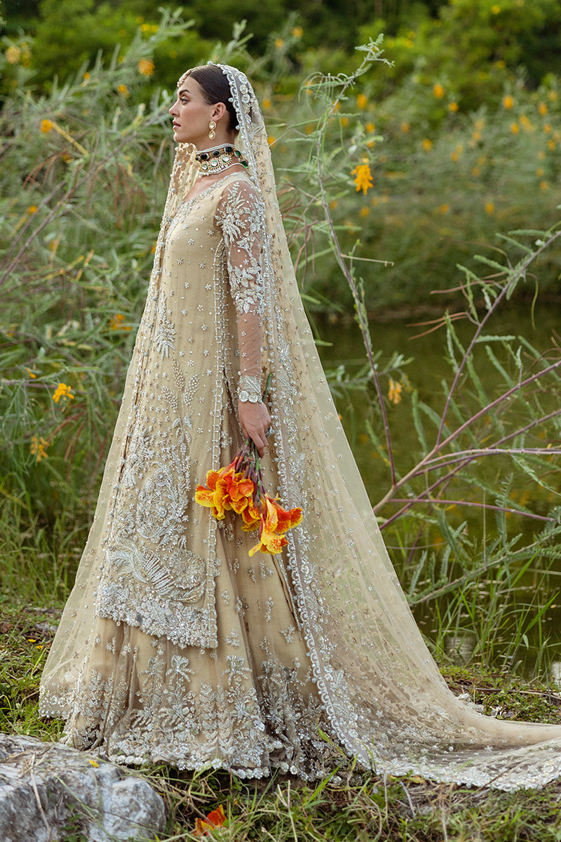 Beige Embellished Net Bridal Lehenga (3-Piece) - Image 8