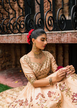 Golden Beige Handworked Korean Rawsilk Lehnga Choli (3-Piece) - Image 5