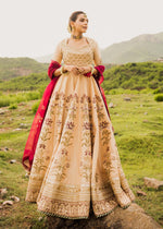 Golden Beige Handworked Korean Rawsilk Lehnga Choli (3-Piece) - Image 8