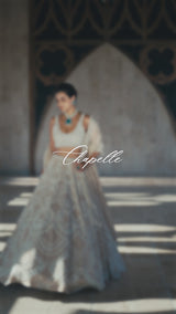 Nude Pearl & Sequin Tissue Silk Lehenga (3-Piece) - Image 6