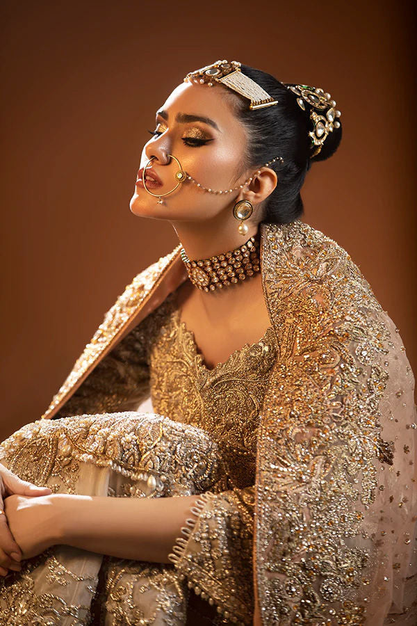 Beige Zardozi Tullè Lehenga Choli (3-Piece) - Image 6