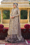 Pakistani Taupe Hand-Embellished Tulle Lehenga (3-Piece) - Image 3