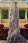 Pakistani Taupe Hand-Embellished Tulle Lehenga (3-Piece) - Image 4