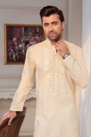 Beige Hand Block Print Cotton Kurta (2-Piece) - Image 4