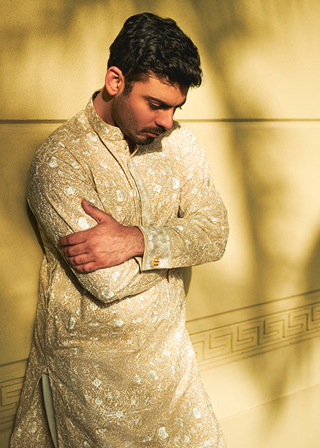 Beige Embroidered Lawn Kurta (2-Piece) - Image 2