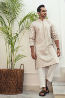 Sand Embroidered Ox Silk Kurta (2-Piece) - Image 3