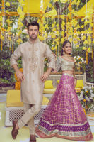 Taupe Marori Embroidered Pure Raw Silk Kurta (2-Piece) - Image 6