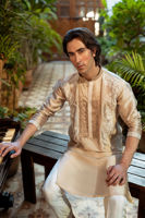 Sand Aari Embroidered Pure Silk Kurta (2-Piece) - Image 3