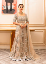 Nude Pearl & Crystal Net Pishwas Dress (3-Piece) - Image 2