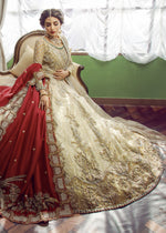 Beige Embellished Net Organza Pishwas (3-Piece) - Image 5