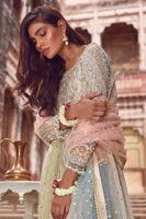 Pakistani Beige Zardozi & Kaamdani Net Pishwas (3-Piece) - Image 3