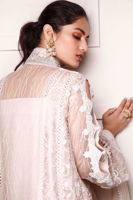 Butterscotch Embroidered Organza Pishwas (3-Piece) - Image 7