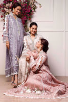 Butterscotch Embroidered Organza Pishwas (3-Piece) - Image 9