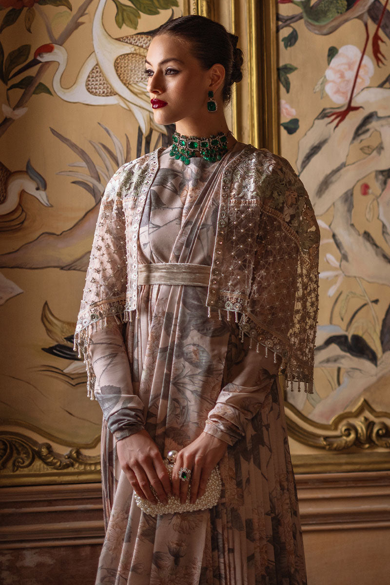 Beige Embellished Raw Silk Pishwas (3-Piece) - Image 9