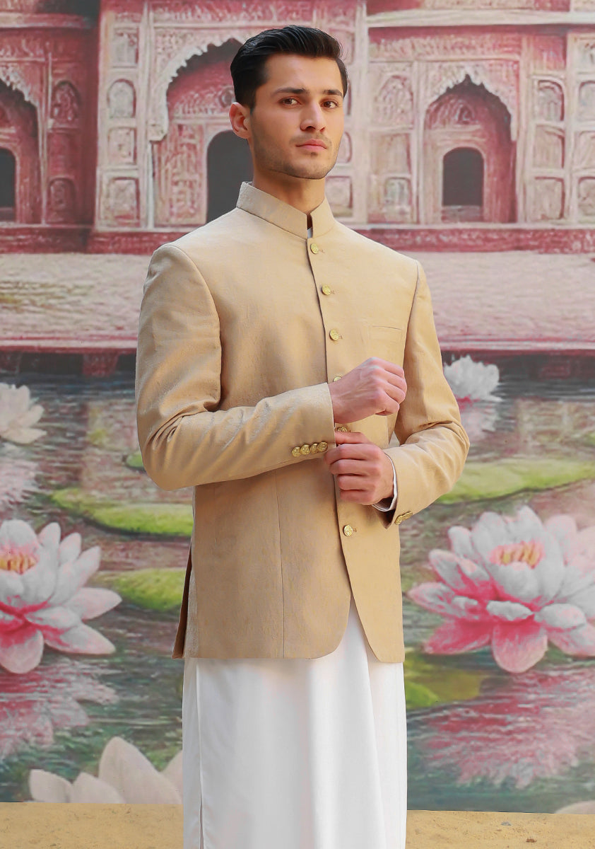 Sesame Jamawar Prince Coat (3-Piece) - Image 5