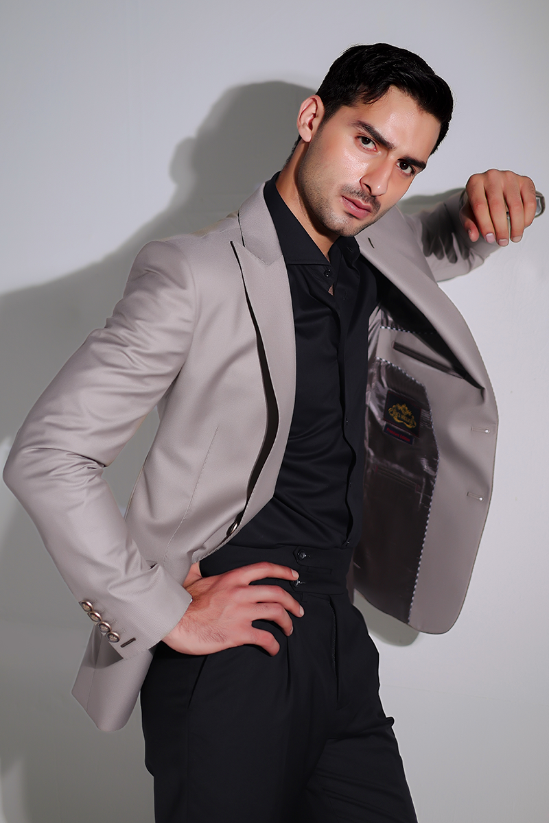 Taupe Suiting Fabric Prince Coat (2-Piece) - Image 2