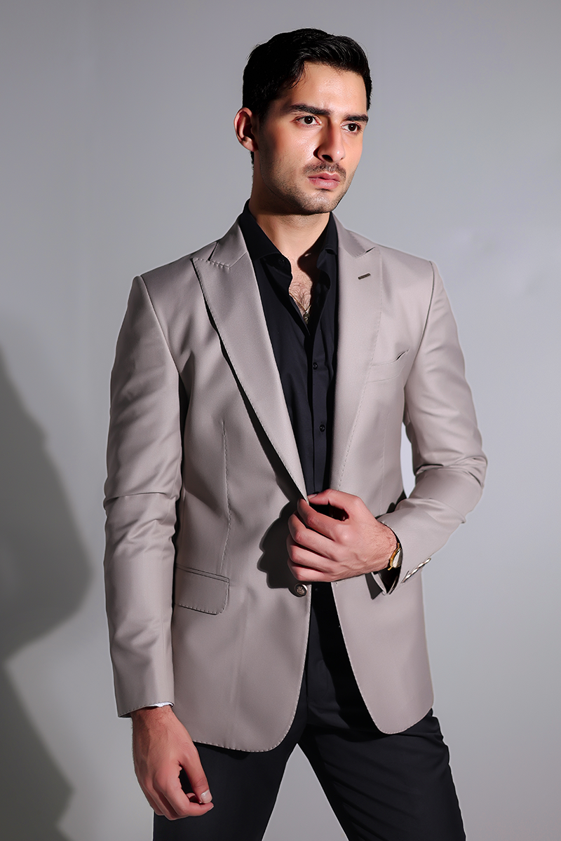 Taupe Suiting Fabric Prince Coat (2-Piece) - Image 4