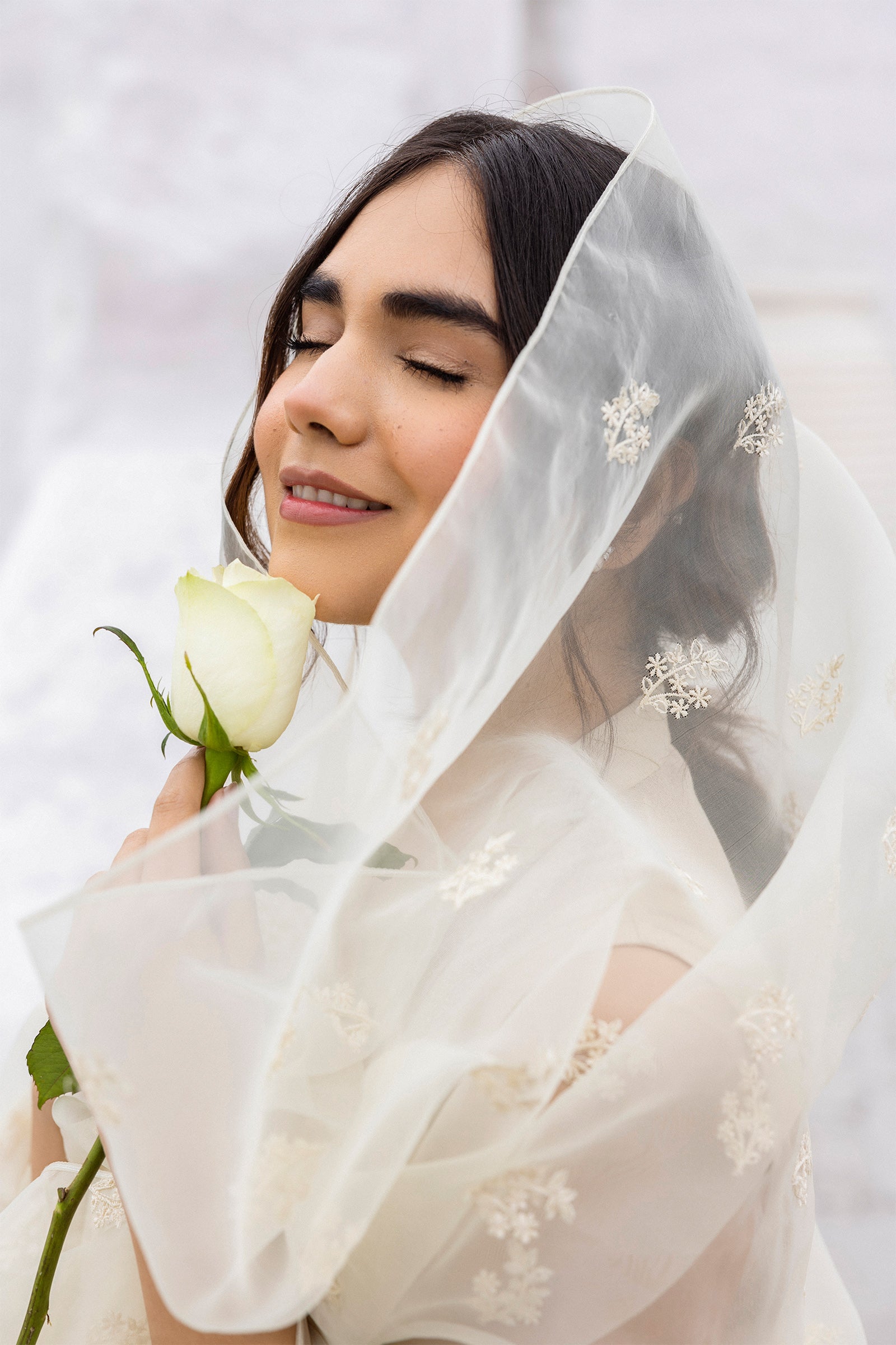 Nude Beige Embroidered Cotton Karandi Suit (3-Piece) - Image 12