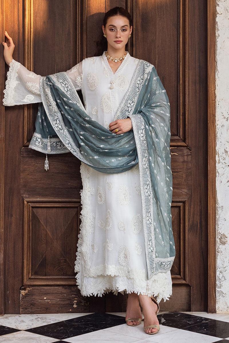 Pakistani Beige Chikankari Cotton Net Salwar Kameez (3-Piece) - Image 2