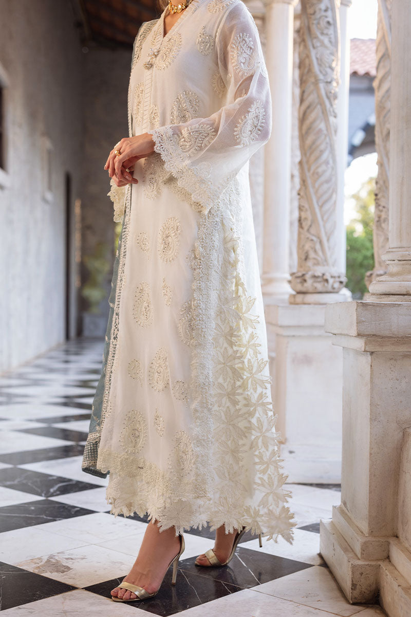Pakistani Beige Chikankari Cotton Net Salwar Kameez (3-Piece) - Image 3