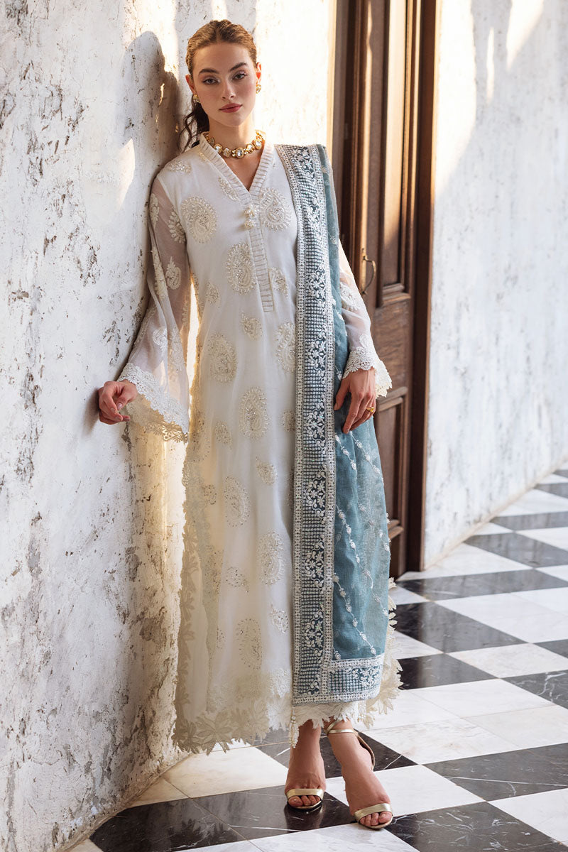 Pakistani Beige Chikankari Cotton Net Salwar Kameez (3-Piece) - Image 4