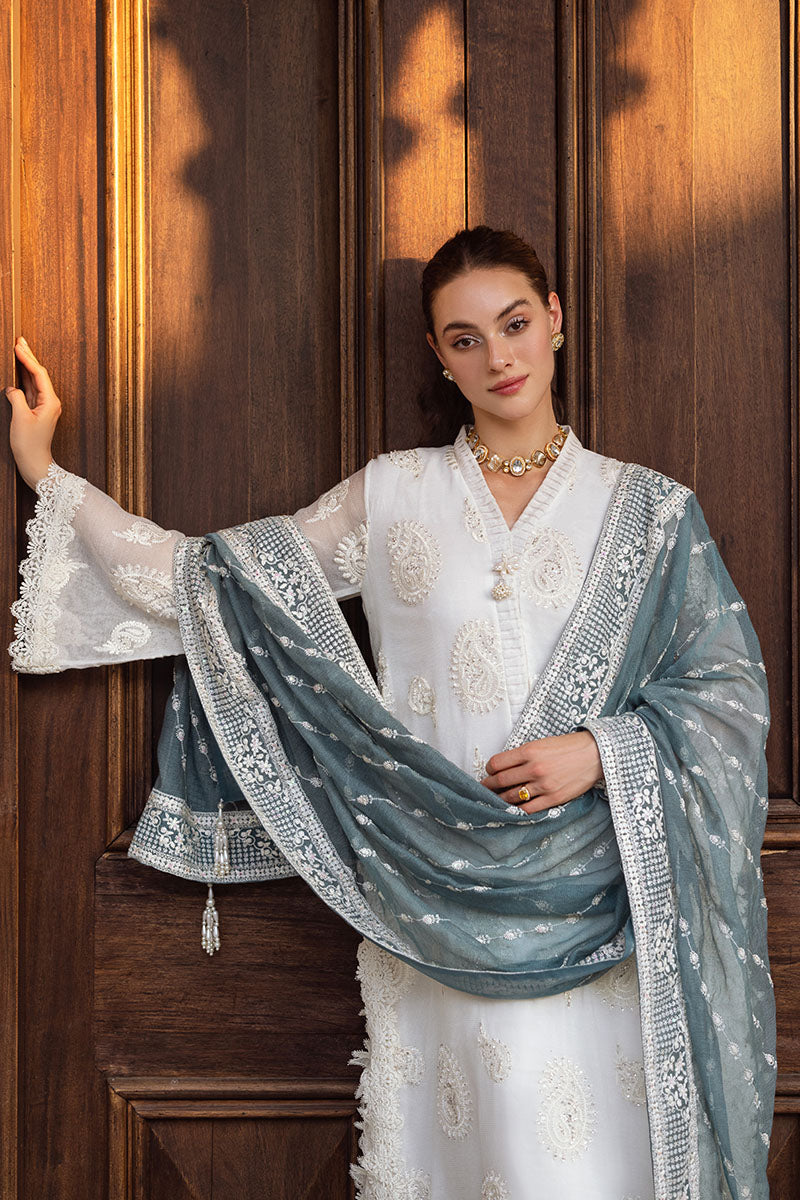 Pakistani Beige Chikankari Cotton Net Salwar Kameez (3-Piece) - Image 6