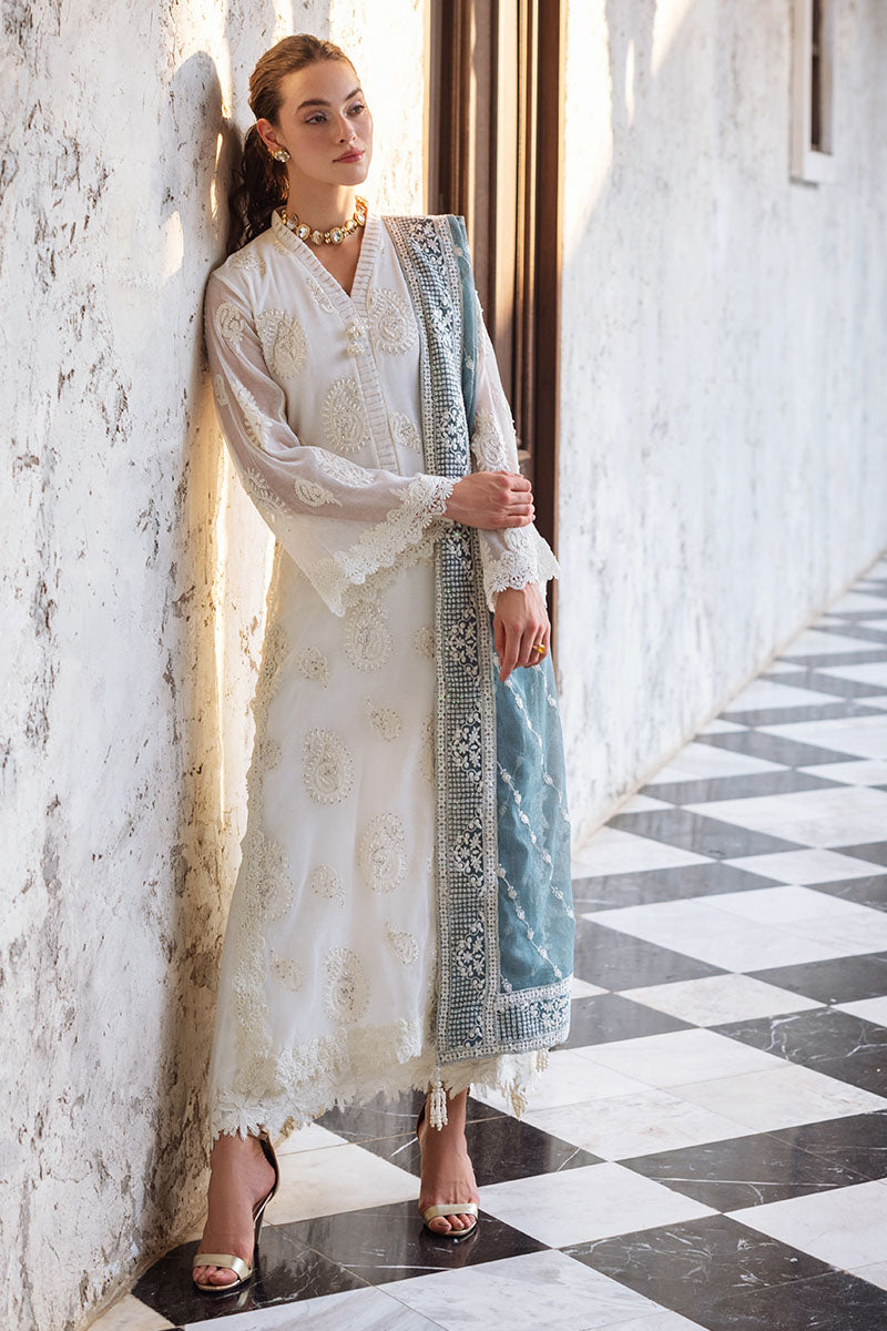 Pakistani Beige Chikankari Cotton Net Salwar Kameez (3-Piece) - Image 7