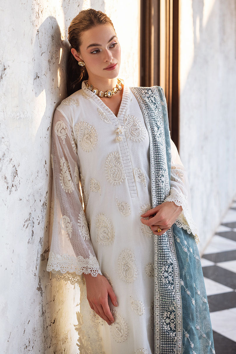 Pakistani Beige Chikankari Cotton Net Salwar Kameez (3-Piece) - Image 8