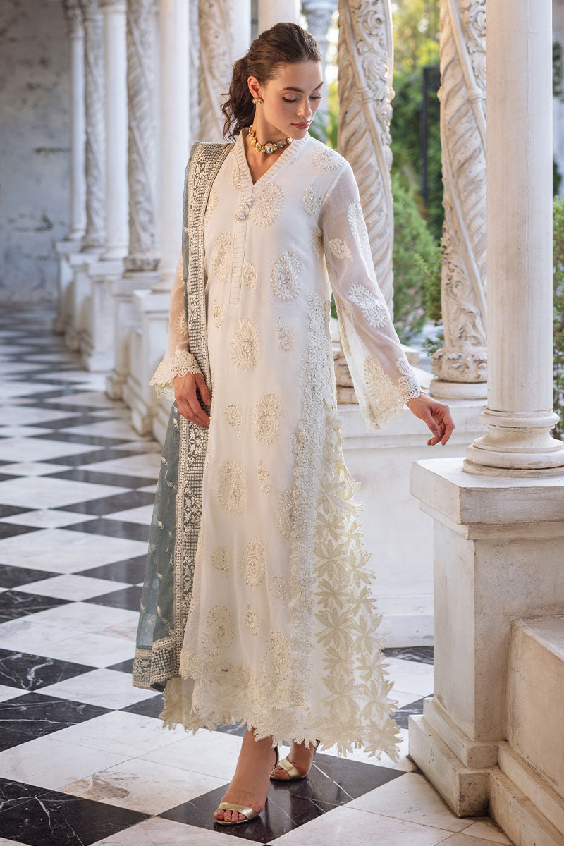 Pakistani Beige Chikankari Cotton Net Salwar Kameez (3-Piece) - Image 9